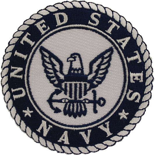 U.S. Navy USN White/Blue 3" Iron-On Patch