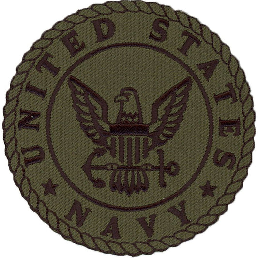 U.S. Navy USN OD Green 3" Iron-On Patch