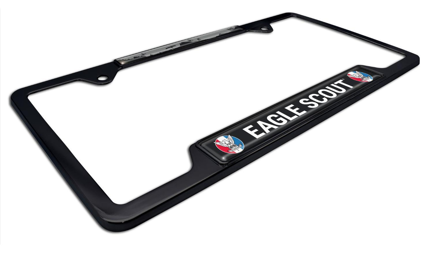 Eagle Scout Black Open Metal License Plate Frame