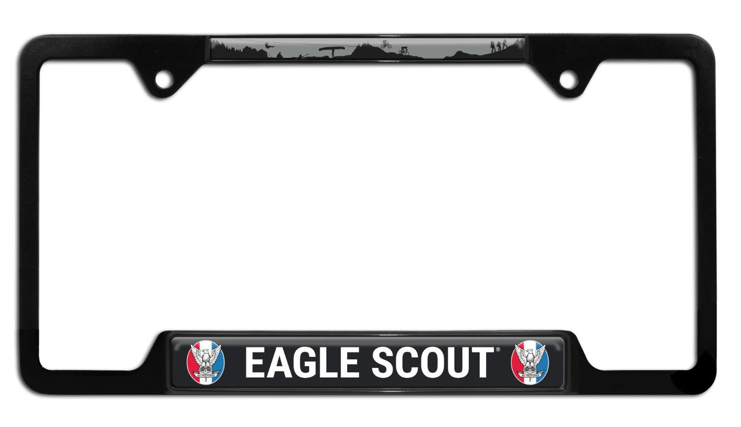 Eagle Scout Black Open Metal License Plate Frame
