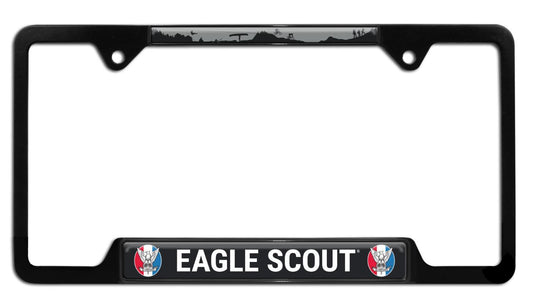 Eagle Scout Black Open Metal License Plate Frame