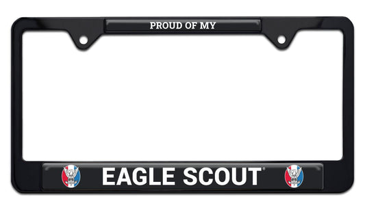 Proud Eagle Scout Black Metal License Plate Frame