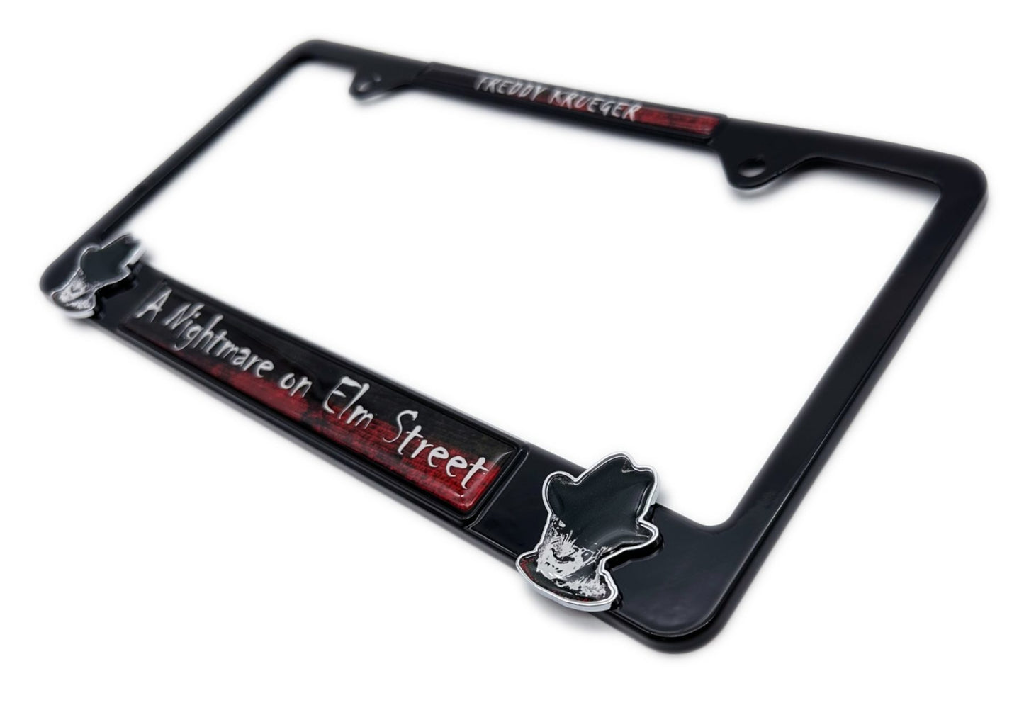 Nightmare on Elm Street Freddy Krueger 3D Black Metal License Plate Frame