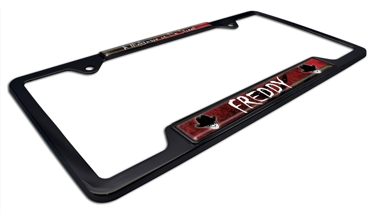Freddy Krueger Nightmare on Elm Street Movie Black Metal Open License Plate Frame