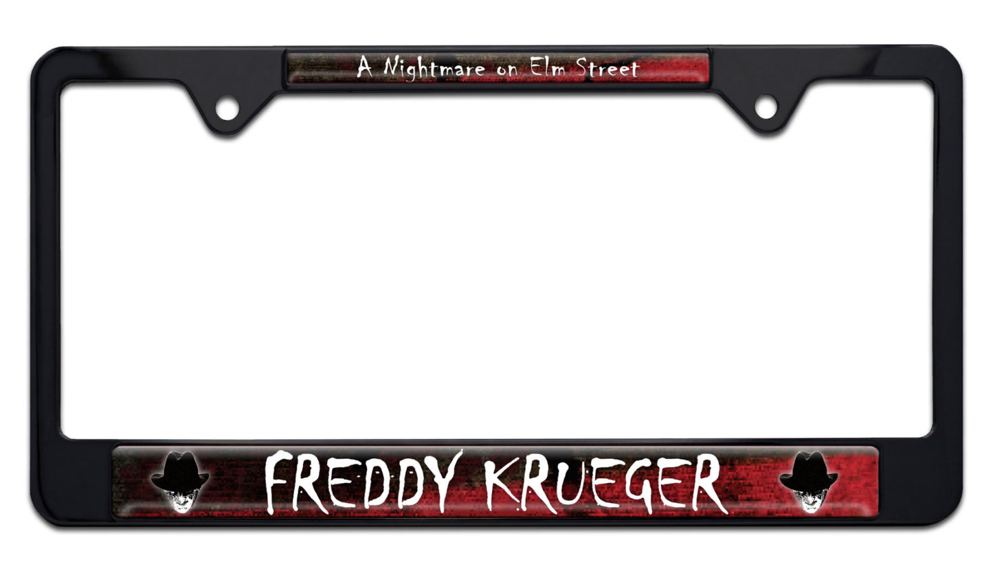 Freddy Krueger Nightmare on Elm Street Movie Black Metal License Plate Frame