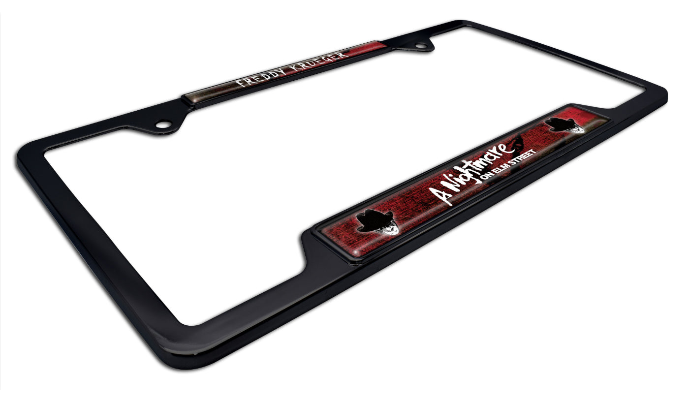Nightmare on Elm Street Freddy Krueger Open Black Metal License Plate Frame