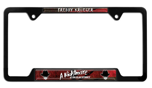 Nightmare on Elm Street Freddy Krueger Open Black Metal License Plate Frame