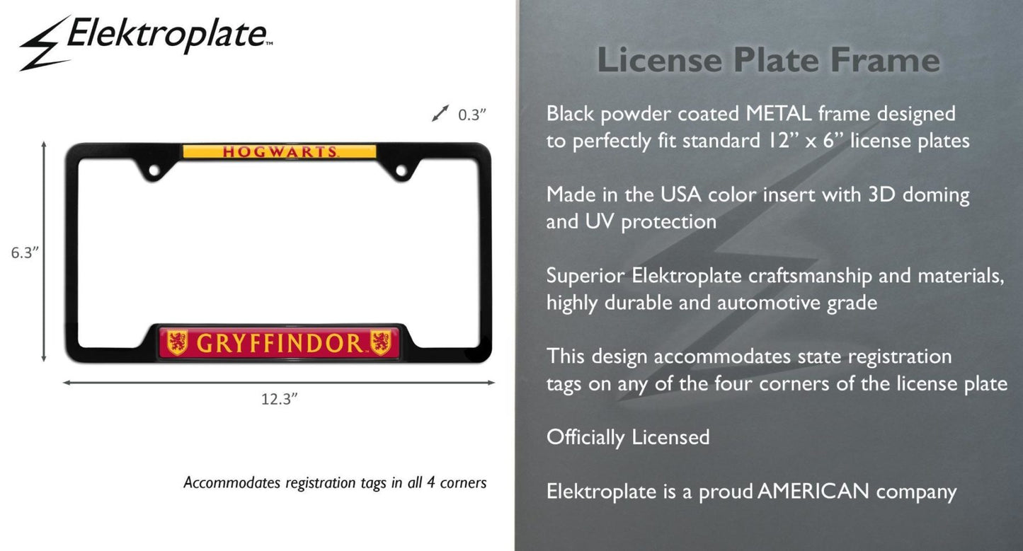 Harry Potter Gryffindor Black Open Metal License Plate Frame