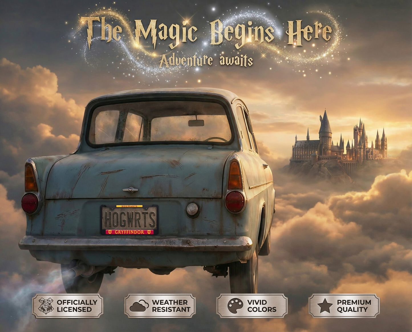 Harry Potter Gryffindor Black Standard Metal License Plate Frame