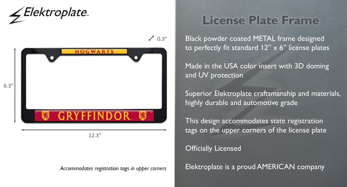 Harry Potter Gryffindor Black Standard Metal License Plate Frame