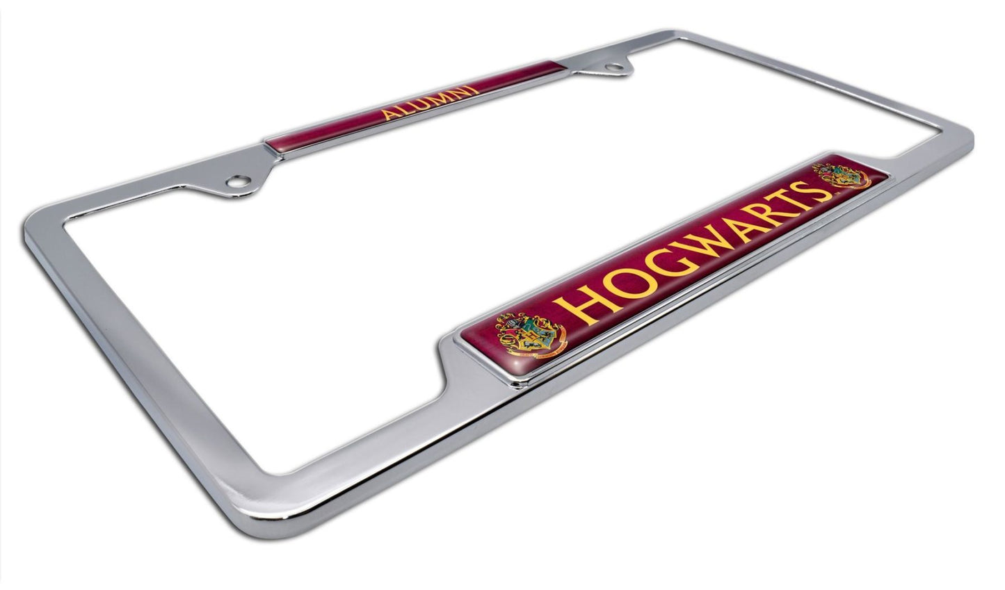 Harry Potter Alumni Chrome Open Metal License Plate Frame