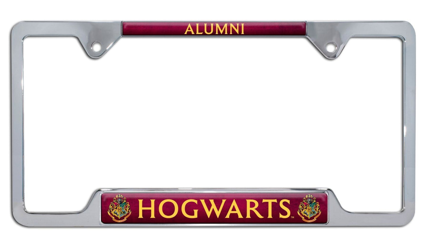 Harry Potter Alumni Chrome Open Metal License Plate Frame