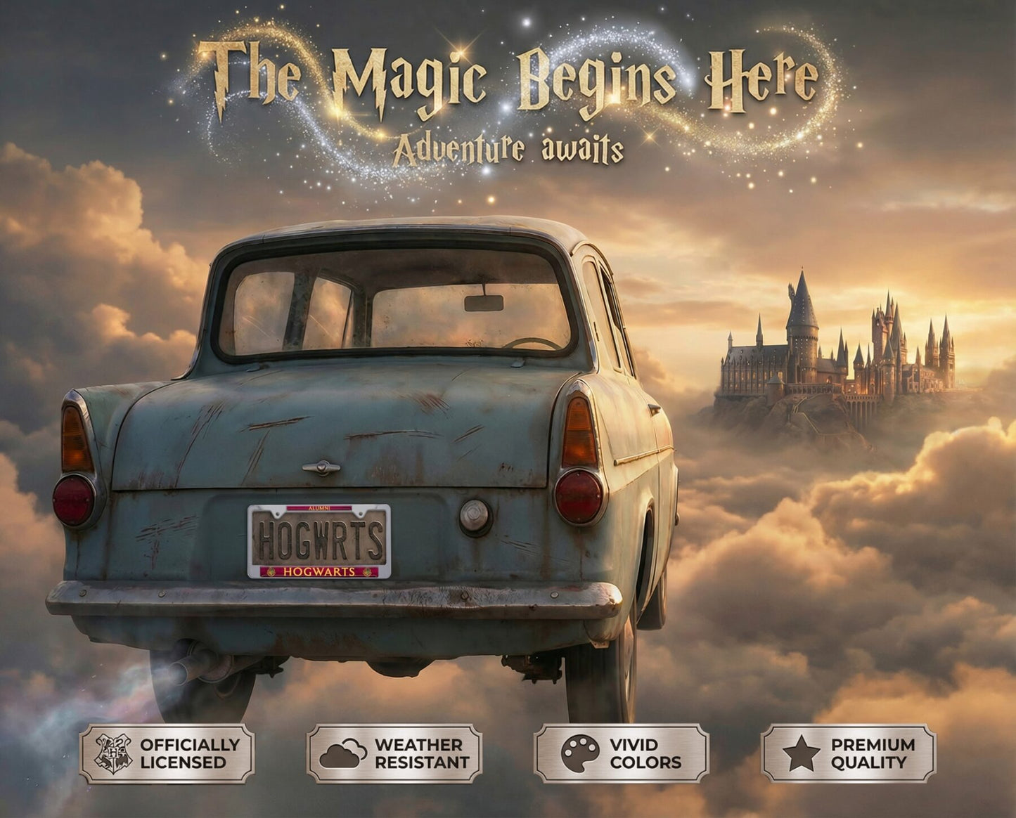 Harry Potter Alumni Chrome Standard Metal License Plate Frame