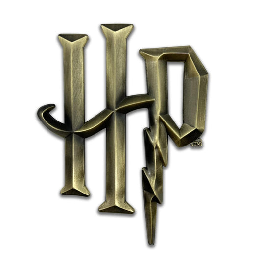 Harry Potter Hogwarts Antique Gold Auto Emblem