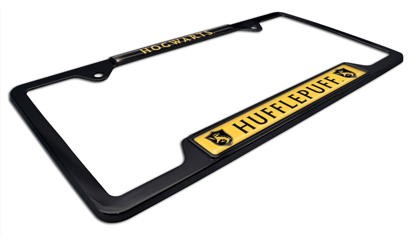 Harry Potter Hufflepuff Black Open Metal License Plate Frame