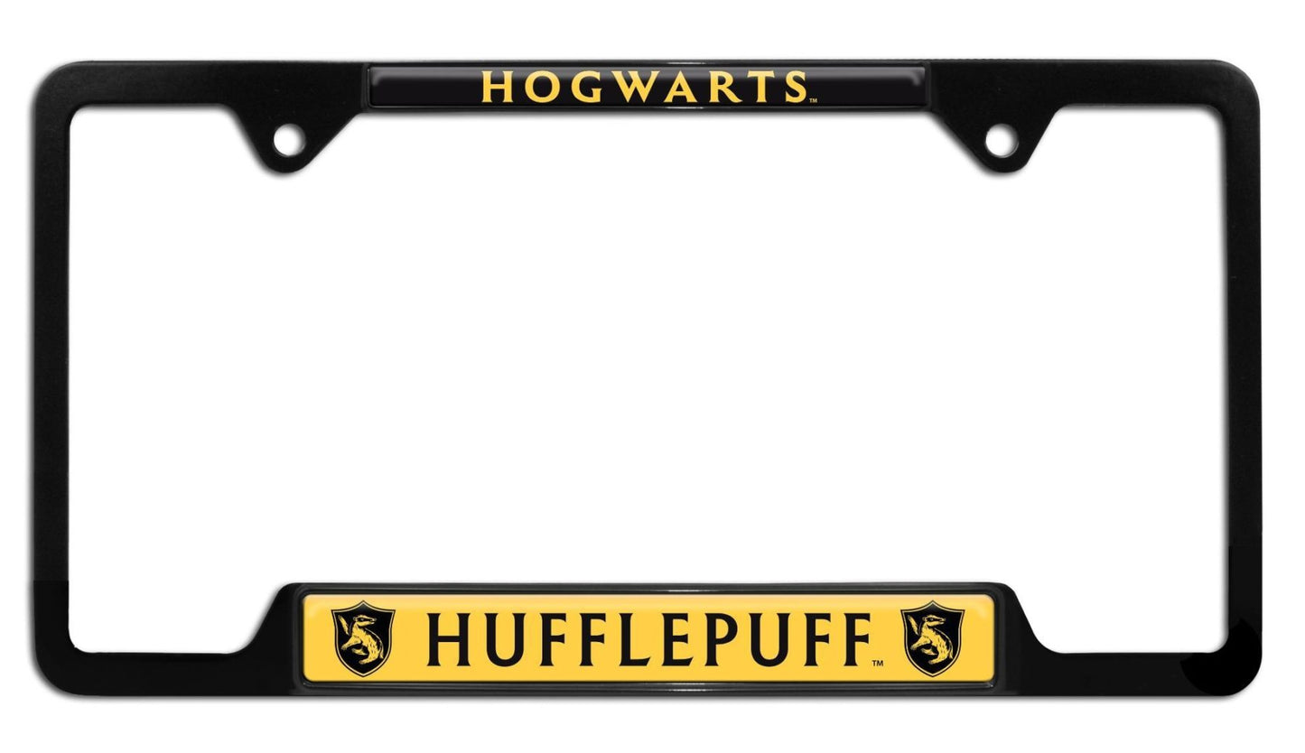 Harry Potter Hufflepuff Black Open Metal License Plate Frame