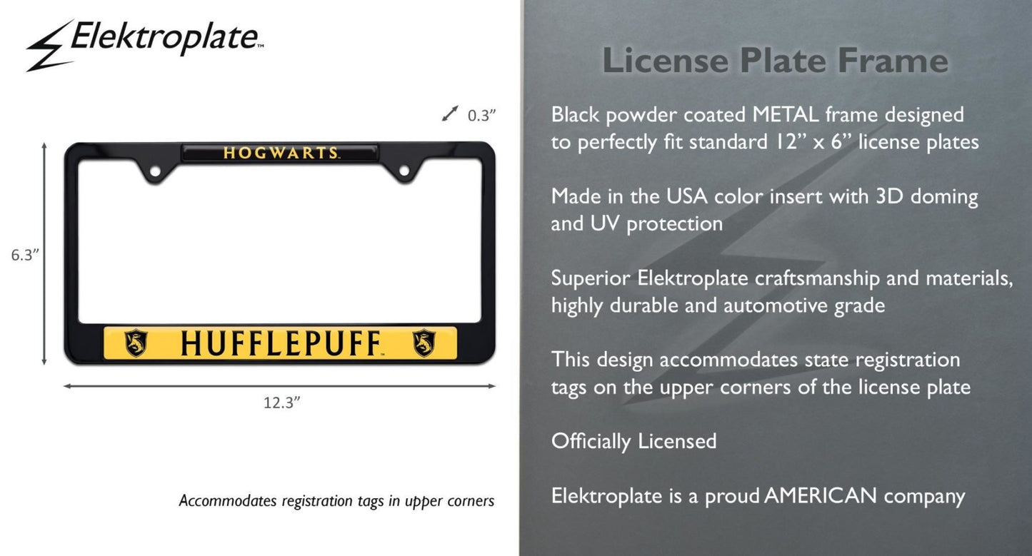 Harry Potter Hufflepuff Black Standard Metal License Plate Frame