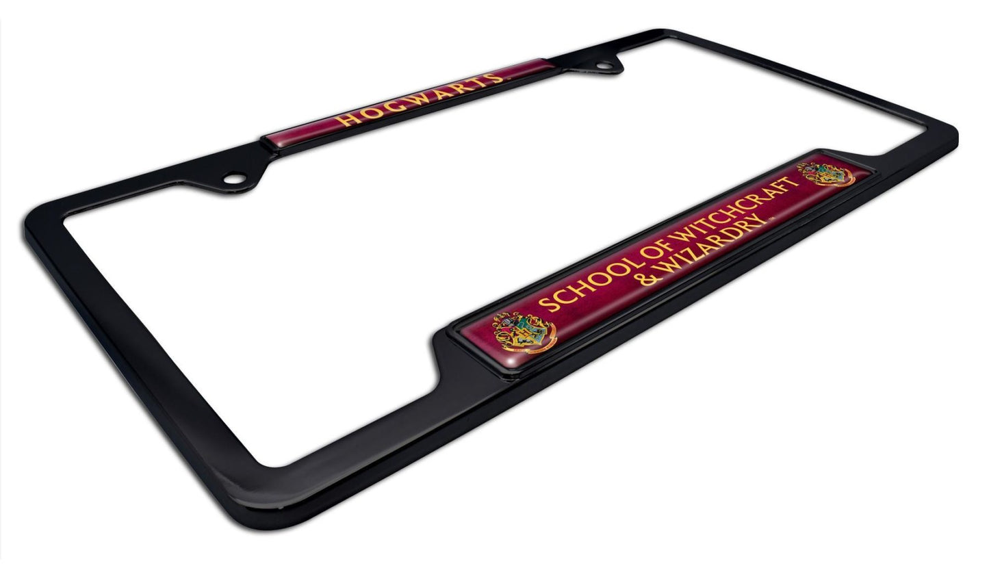 Harry Potter Hogwarts Black Open Metal License Plate Frame