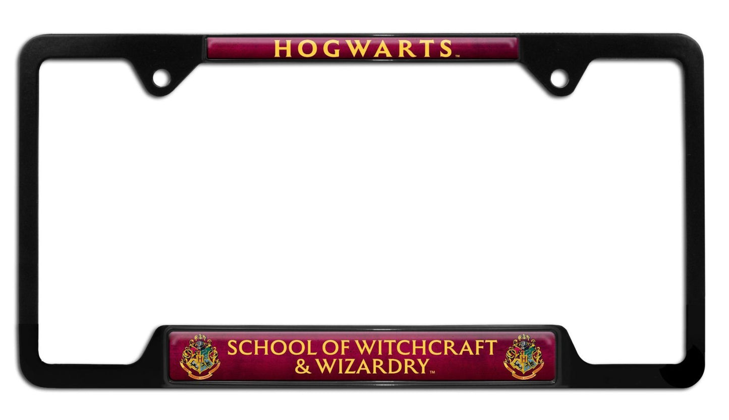 Harry Potter Hogwarts Black Open Metal License Plate Frame
