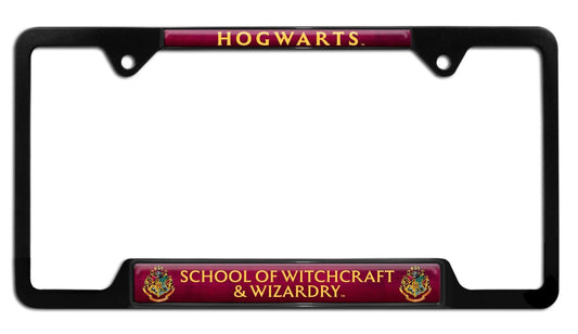 Harry Potter Hogwarts Black Open Metal License Plate Frame