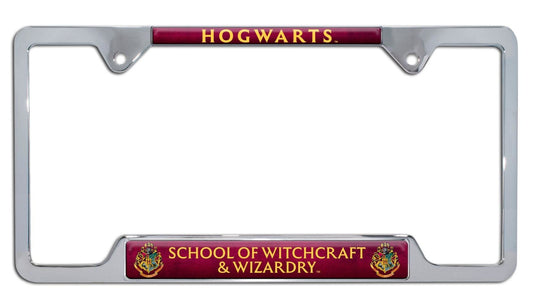 Harry Potter Hogwarts Chrome Open Metal License Plate Frame