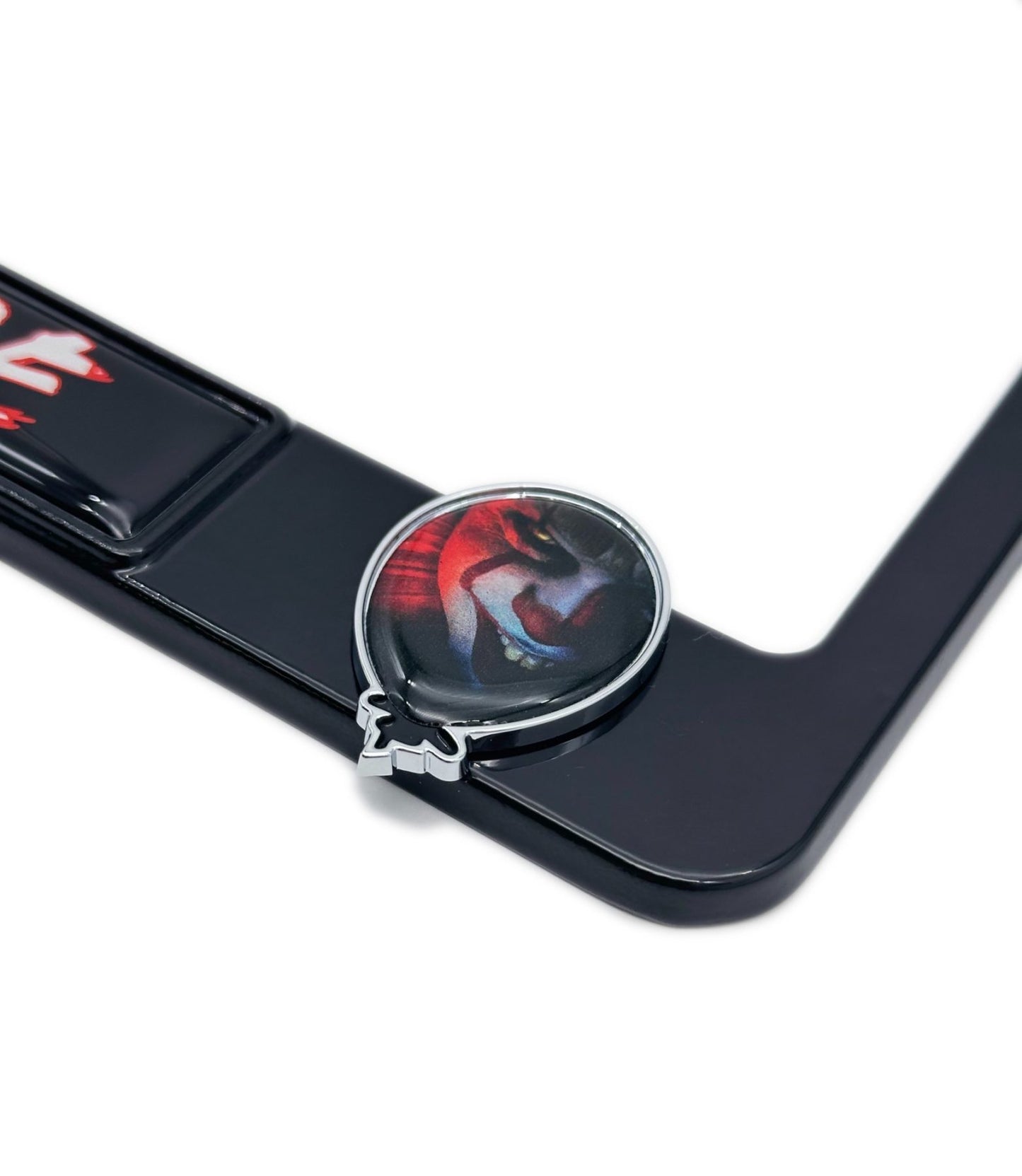 Pennywise IT Movie "Time to Float" 3D Black Metal License Plate Frame