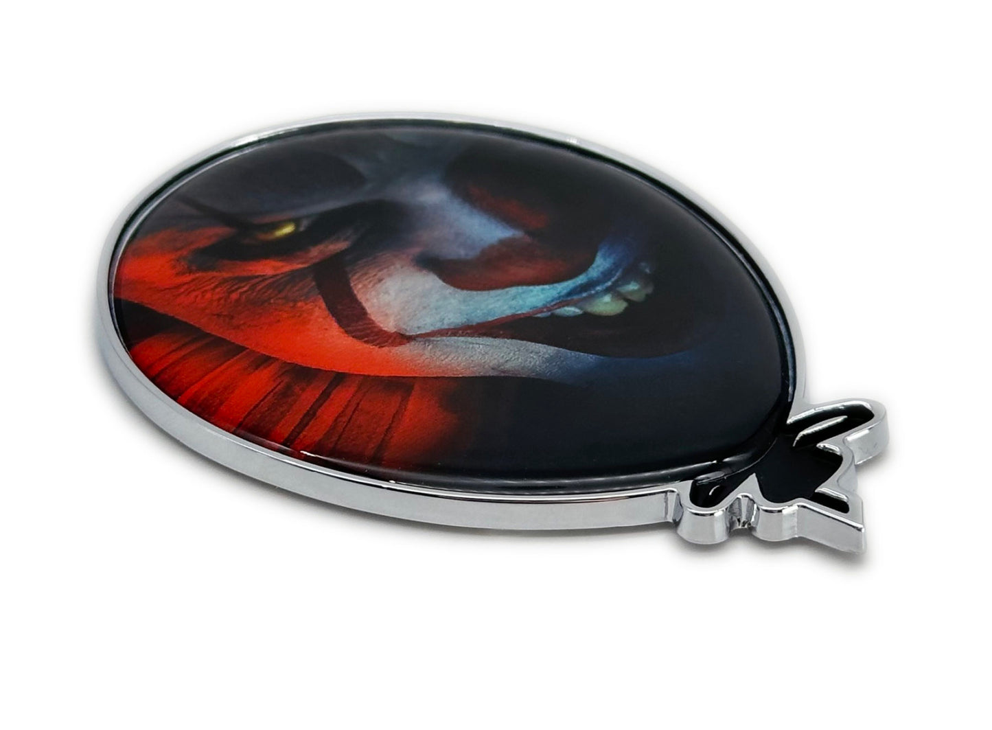 IT Movie Pennywise Clown with Balloon 2.45” x 3.45” Metal Auto Emblem