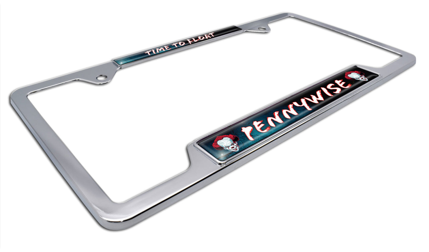 Pennywise "Time To Float" Chrome Metal Open License Plate Frame