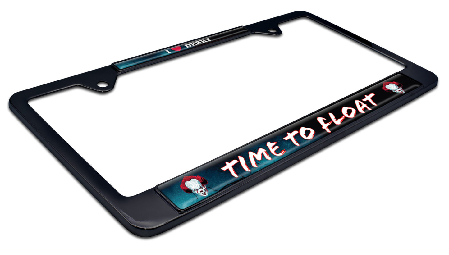 Time to Float "I Love Derry" License Plate Frame Black Metal License Plate Frame