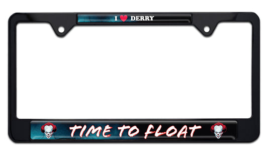 Time to Float "I Love Derry" License Plate Frame Black Metal License Plate Frame