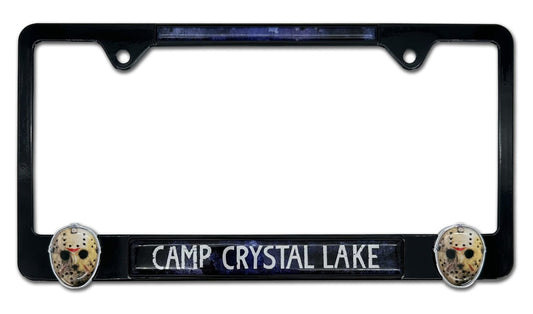 Friday the 13th Jason Camp Crystal Lake 3D Black Metal License Plate Frame