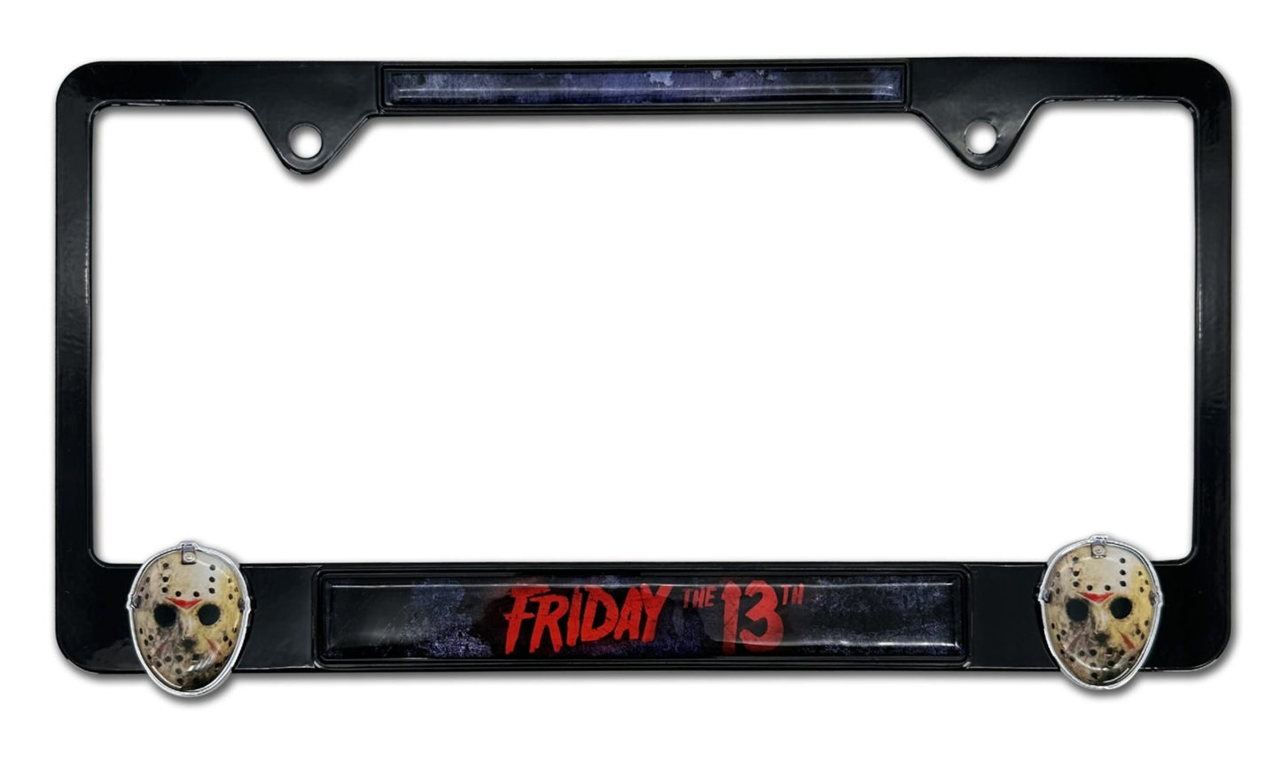 Friday the 13th Jason 3D Black Metal License Plate Frame