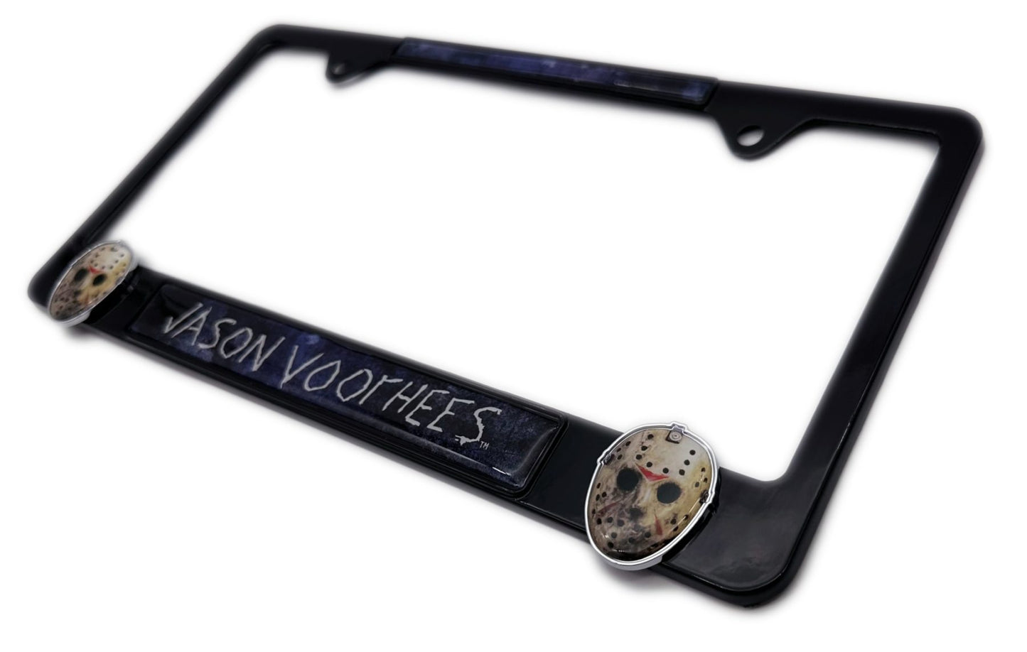 Friday the 13th Jason Voorhees 3D Black Metal License Plate Frame
