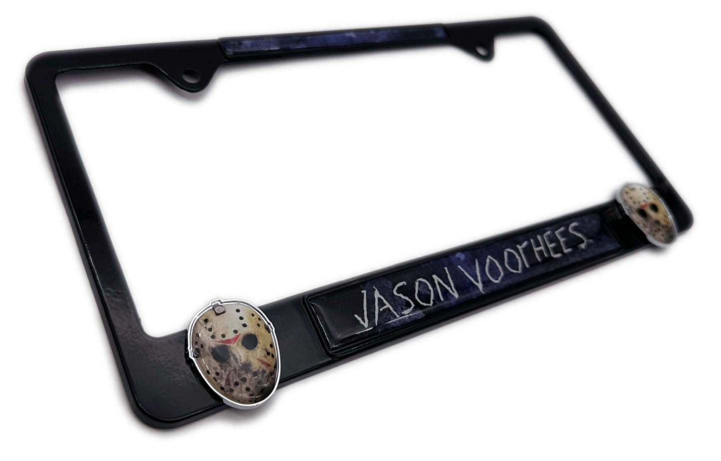 Friday the 13th Jason Voorhees 3D Black Metal License Plate Frame