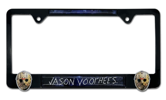 Friday the 13th Jason Voorhees 3D Black Metal License Plate Frame