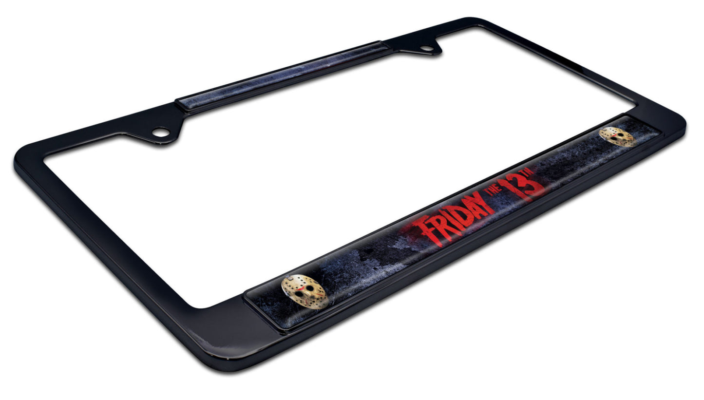Friday the 13th Black Metal License Plate Frame