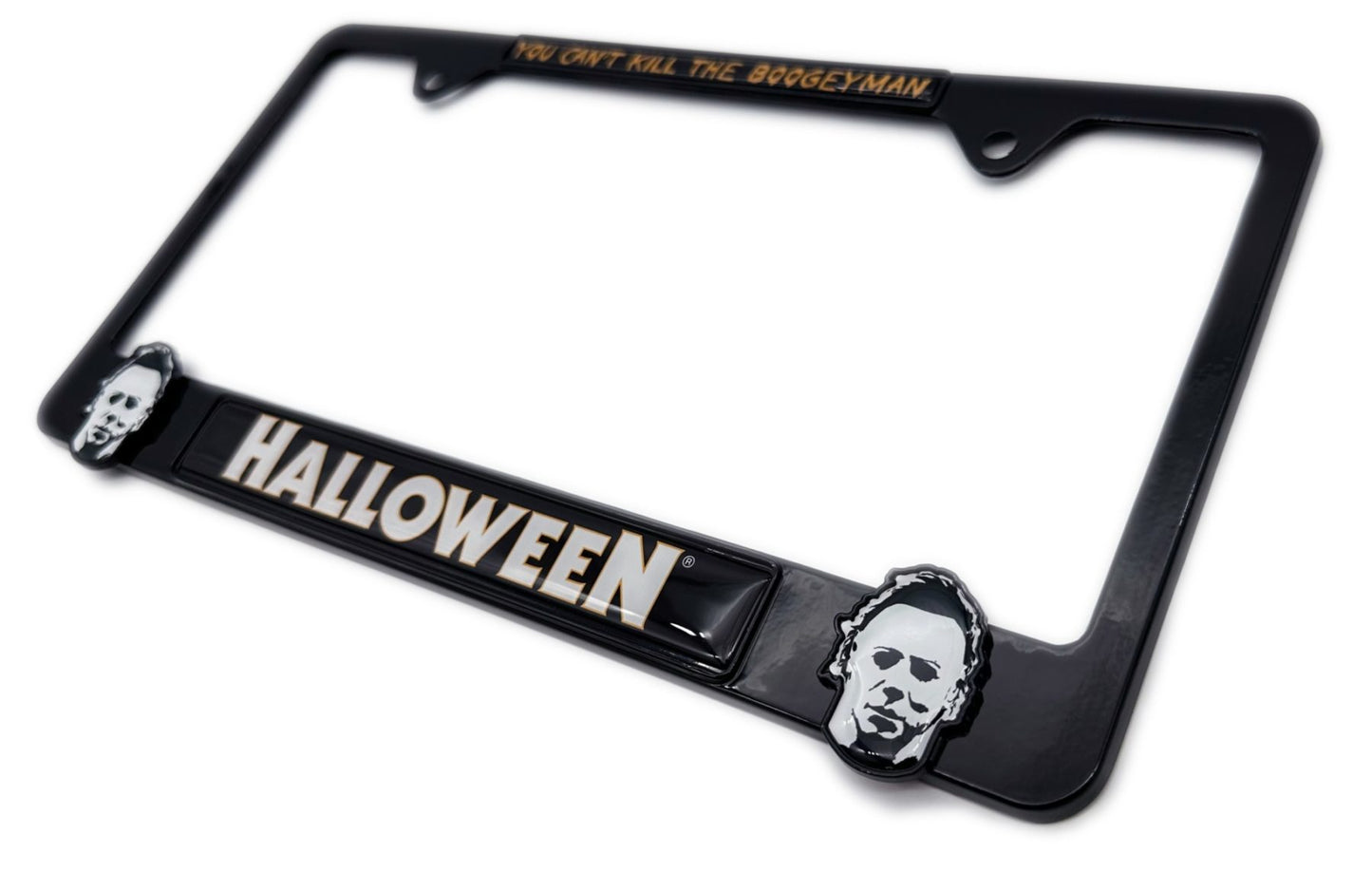 Halloween Boogeyman Michael Myers 3D Black Metal License Plate Frame