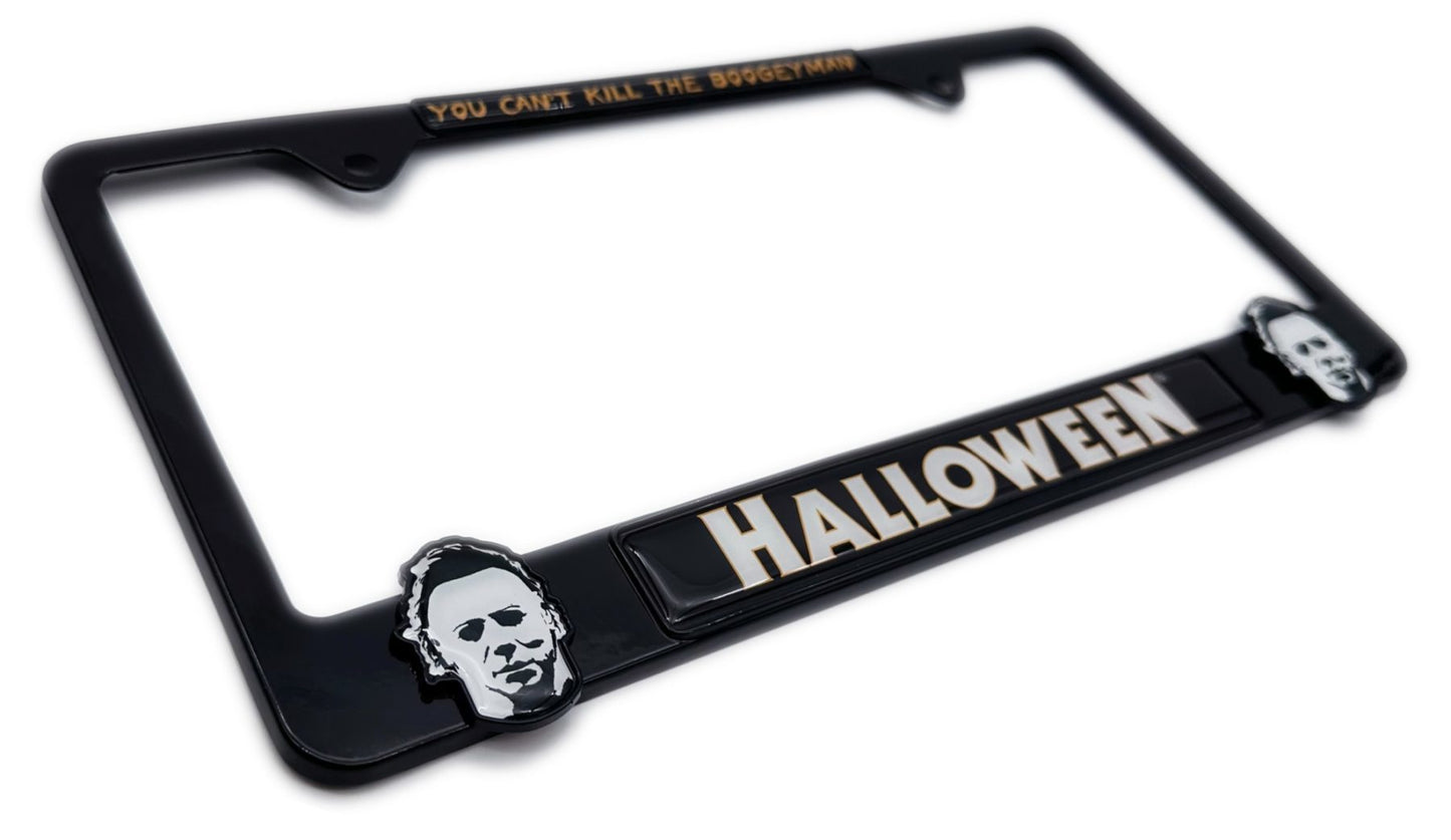 Halloween Boogeyman Michael Myers 3D Black Metal License Plate Frame