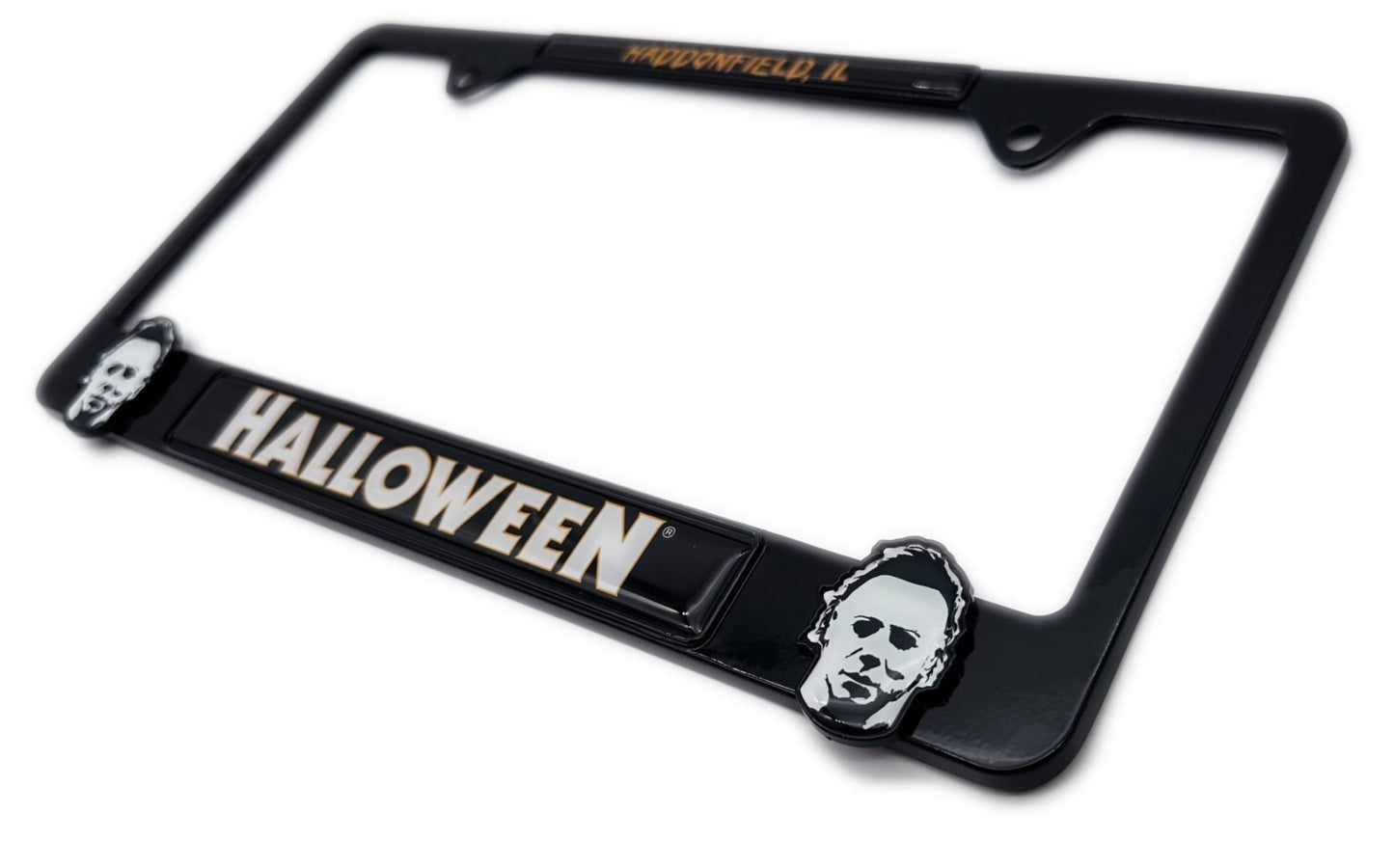 Halloween Haddonfield Michael Myers 3D Black Metal License Plate Frame