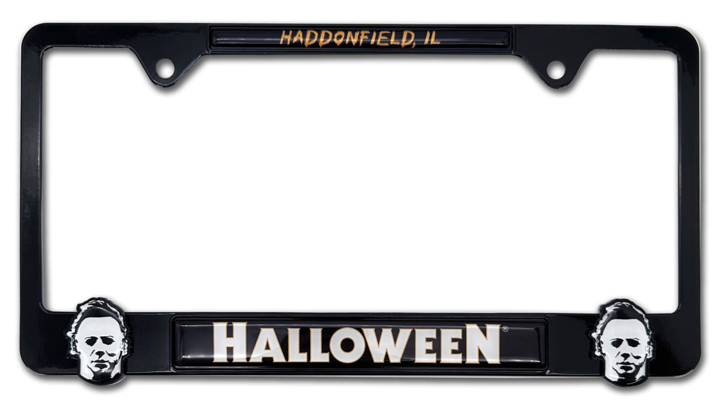 Halloween Haddonfield Michael Myers 3D Black Metal License Plate Frame