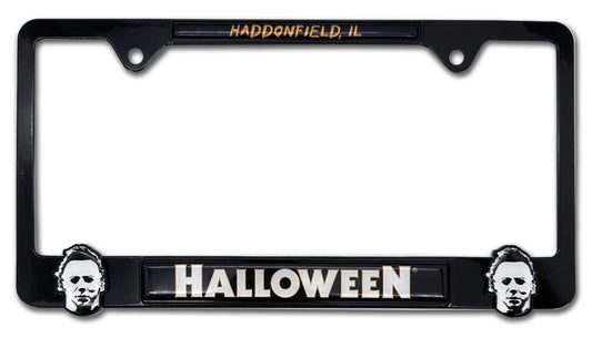 Halloween Haddonfield Michael Myers 3D Black Metal License Plate Frame