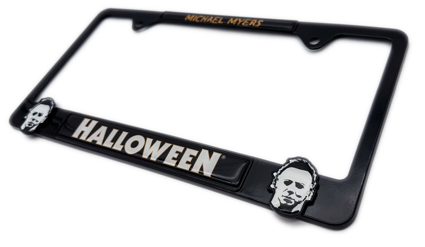 Halloween Michael Myers 3D Black Metal License Plate Frame