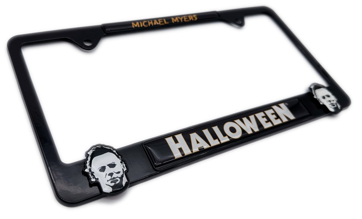 Halloween Michael Myers 3D Black Metal License Plate Frame