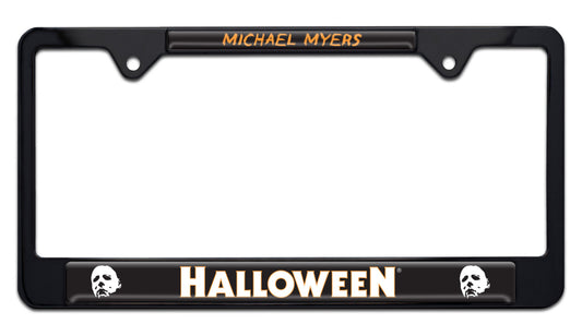 Michael Myers Halloween Movie Shiny Black Metal License Plate Frame