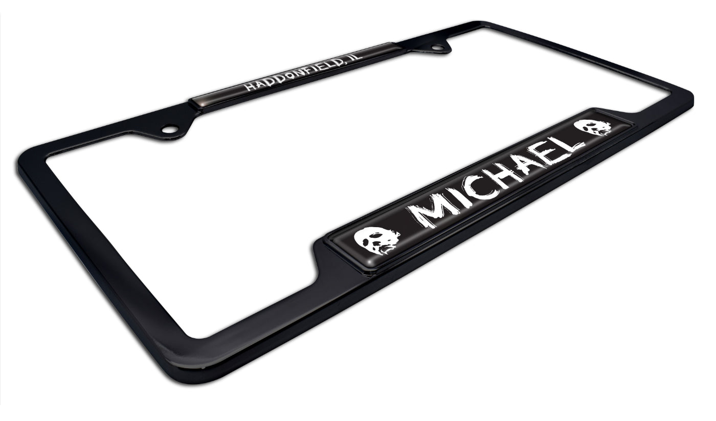 Halloween's Michael Myers Black Metal Open License Plate Frame