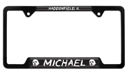Halloween's Michael Myers Black Metal Open License Plate Frame