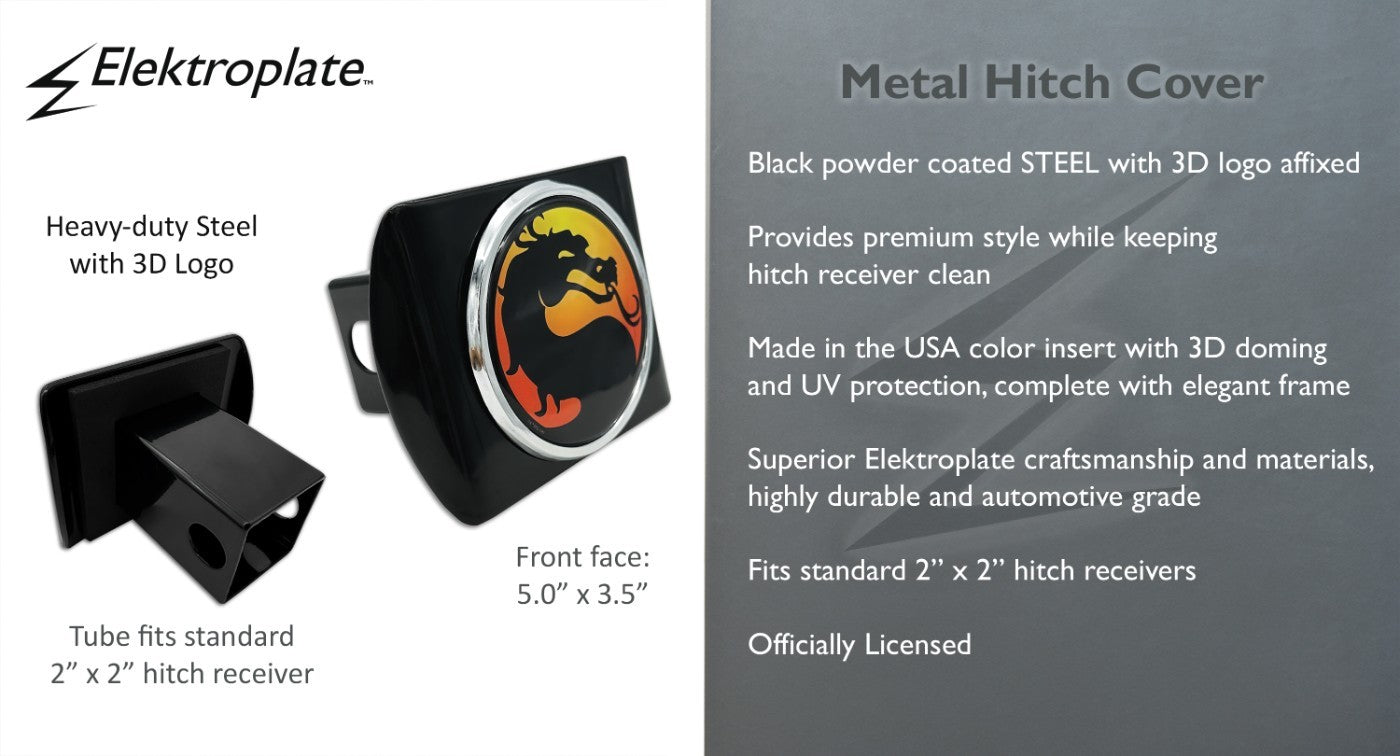 Mortal Kombat Dragon Black All-Metal Hitch Cover