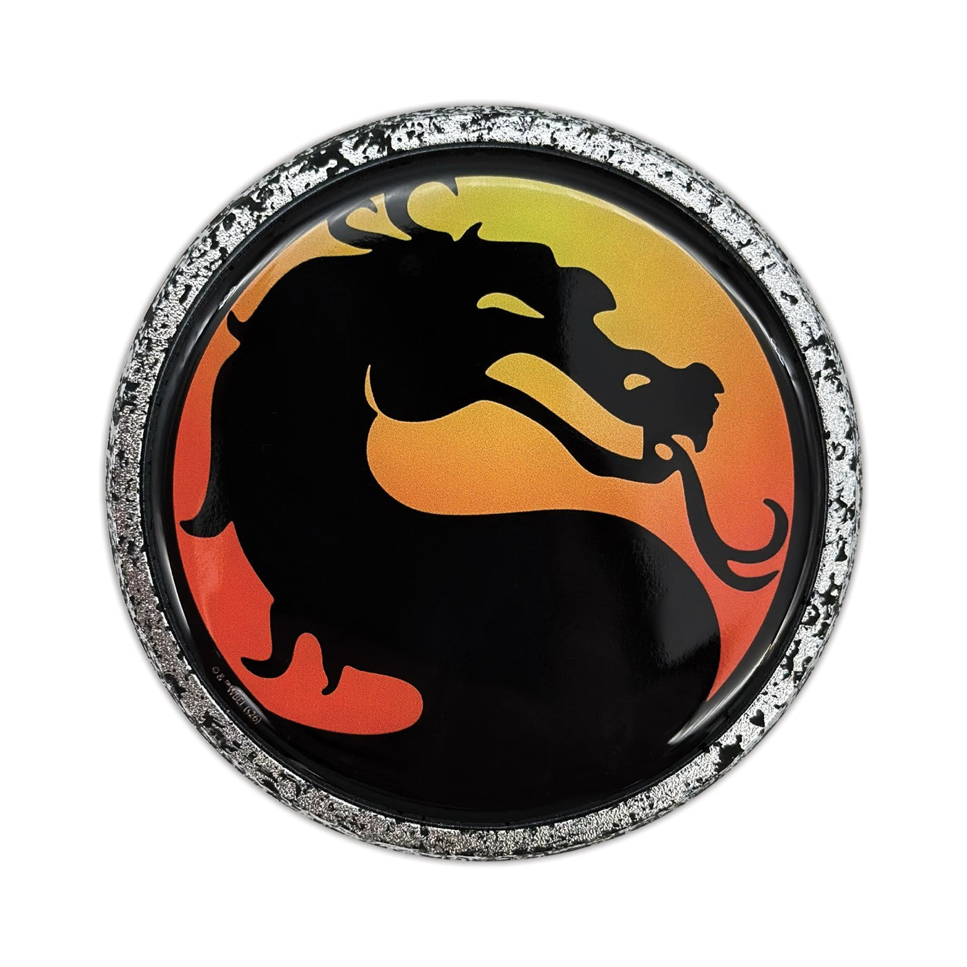 Mortal Kombat Dragon Black Distressed Metal Chrome Emblem