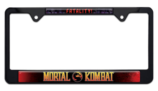 Mortal Kombat Fatality Black Standard Metal License Plate Frame