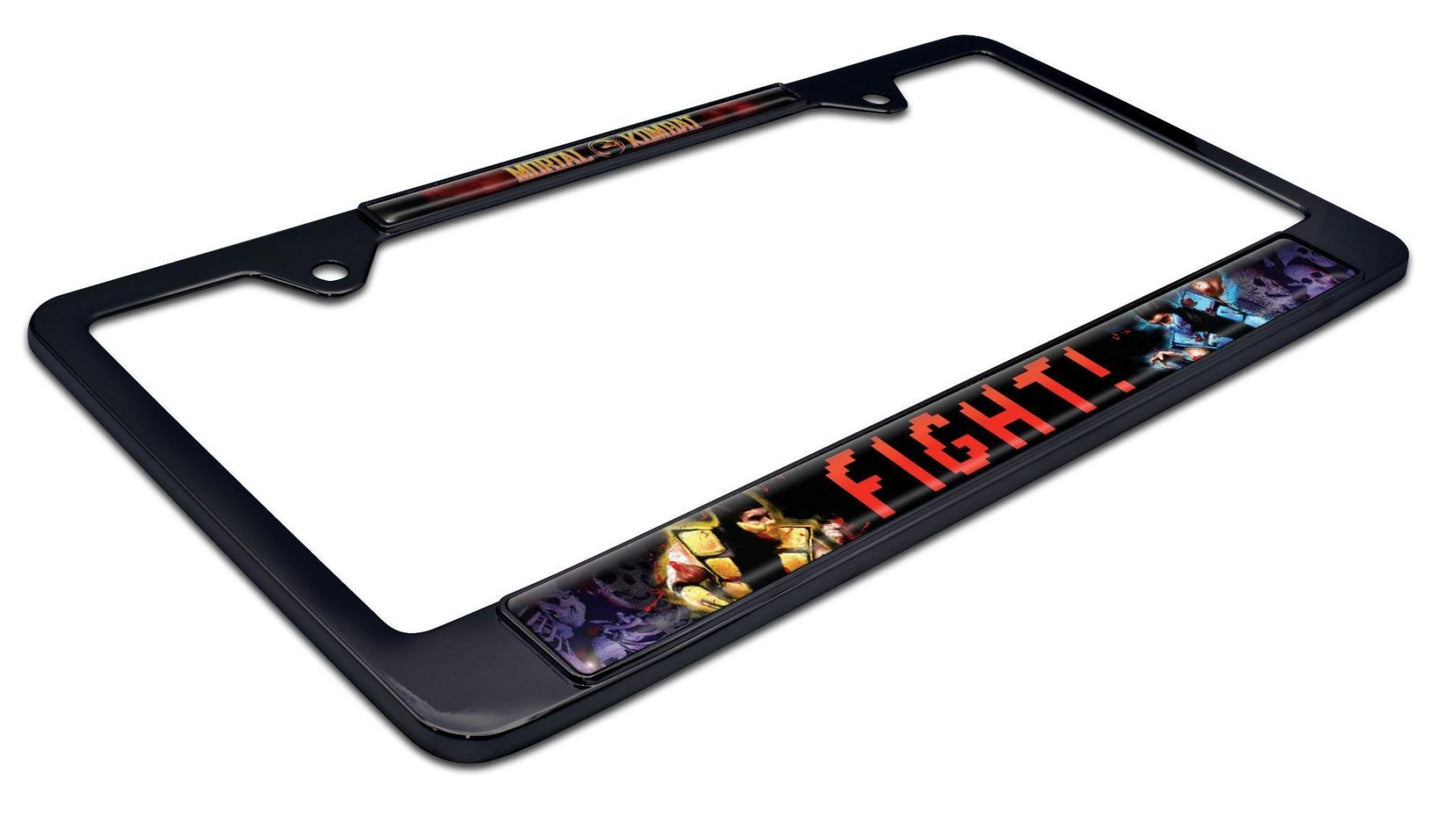 Mortal Kombat Fight Black Standard Metal License Plate Frame